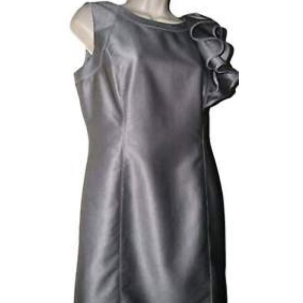 Calvin Klein Ruffle Shoulder Sheath Dress
